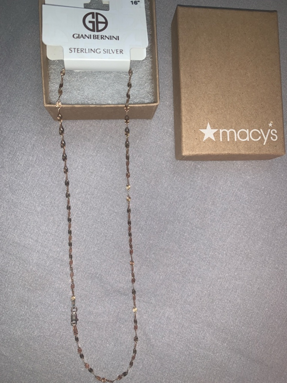 🆕-Giani Bernini Two-Tone Sterling Silver Necklace with Rose Gold Accents